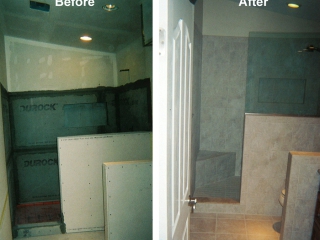 bathroom remodel with new shower